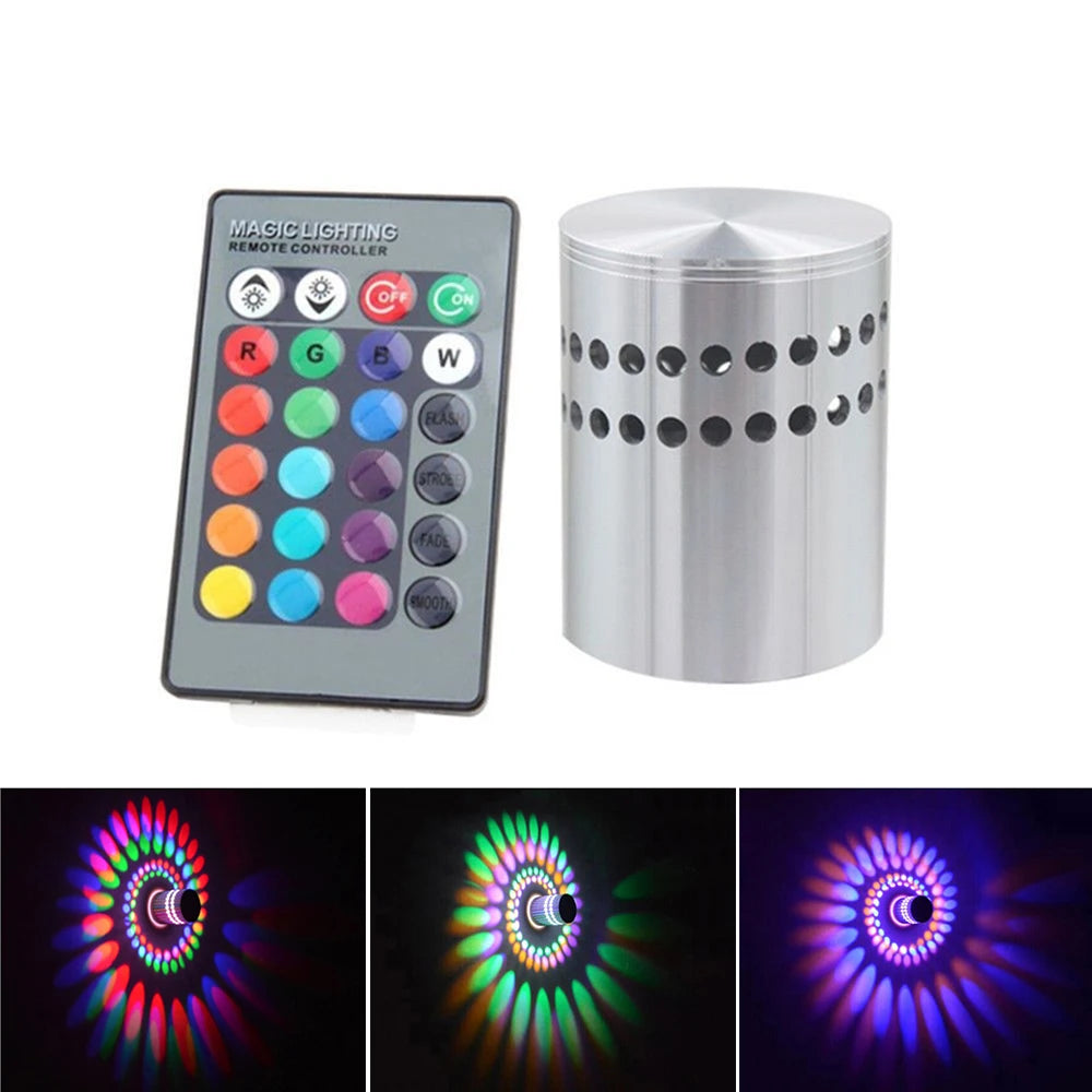 RGB Aluminum LED Wall Light Indoor Spiral Effect Light Corridor Wall Lamp Bedroom Decoration Lights For Party KTV Bar Home