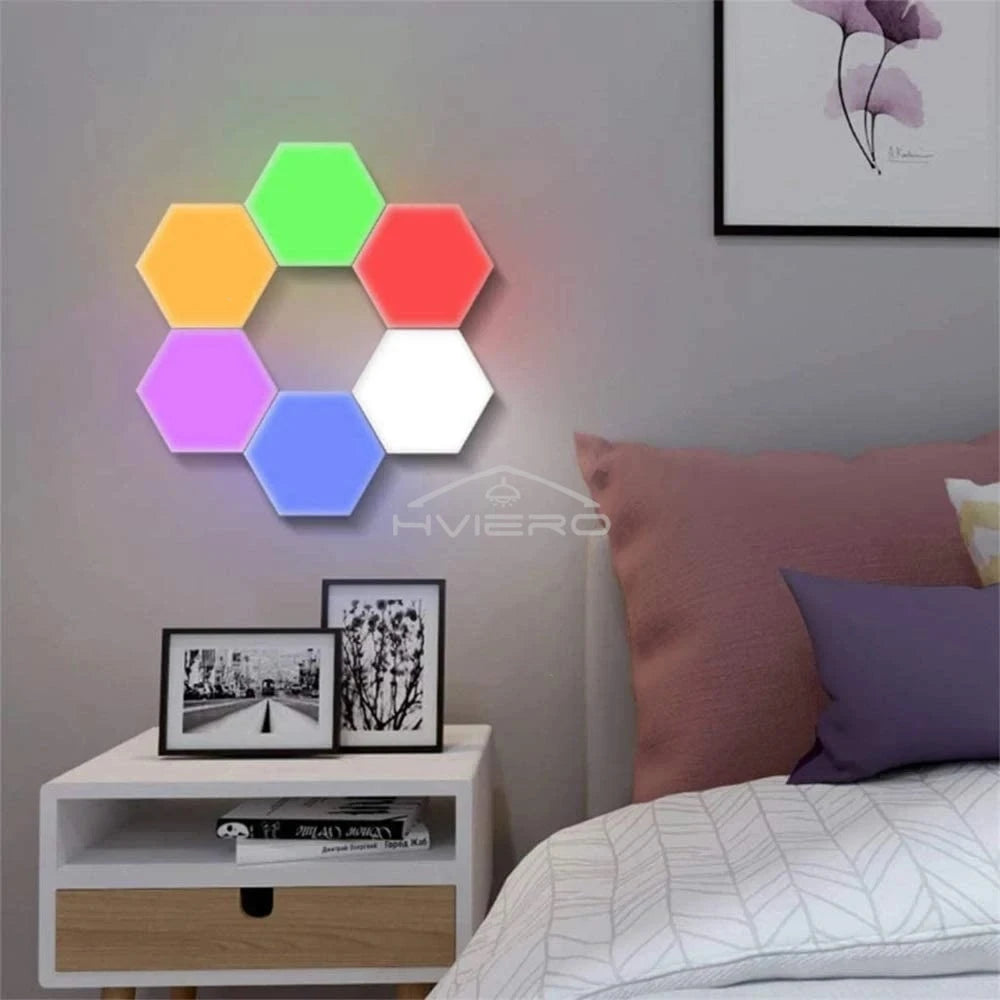 RGB LED Quantum Hexagon Light Touch Sensor Honeycomb Colorful Modular 16Key Control Night Decoration Room Indoor Bedroom