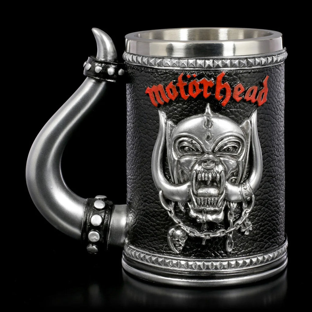 Heavy Metal Horn Beer Mug Gothic Themed Stainless Steel Tankard Large Capacity Coffee Cup For Rock Music Fans Novelty Gift