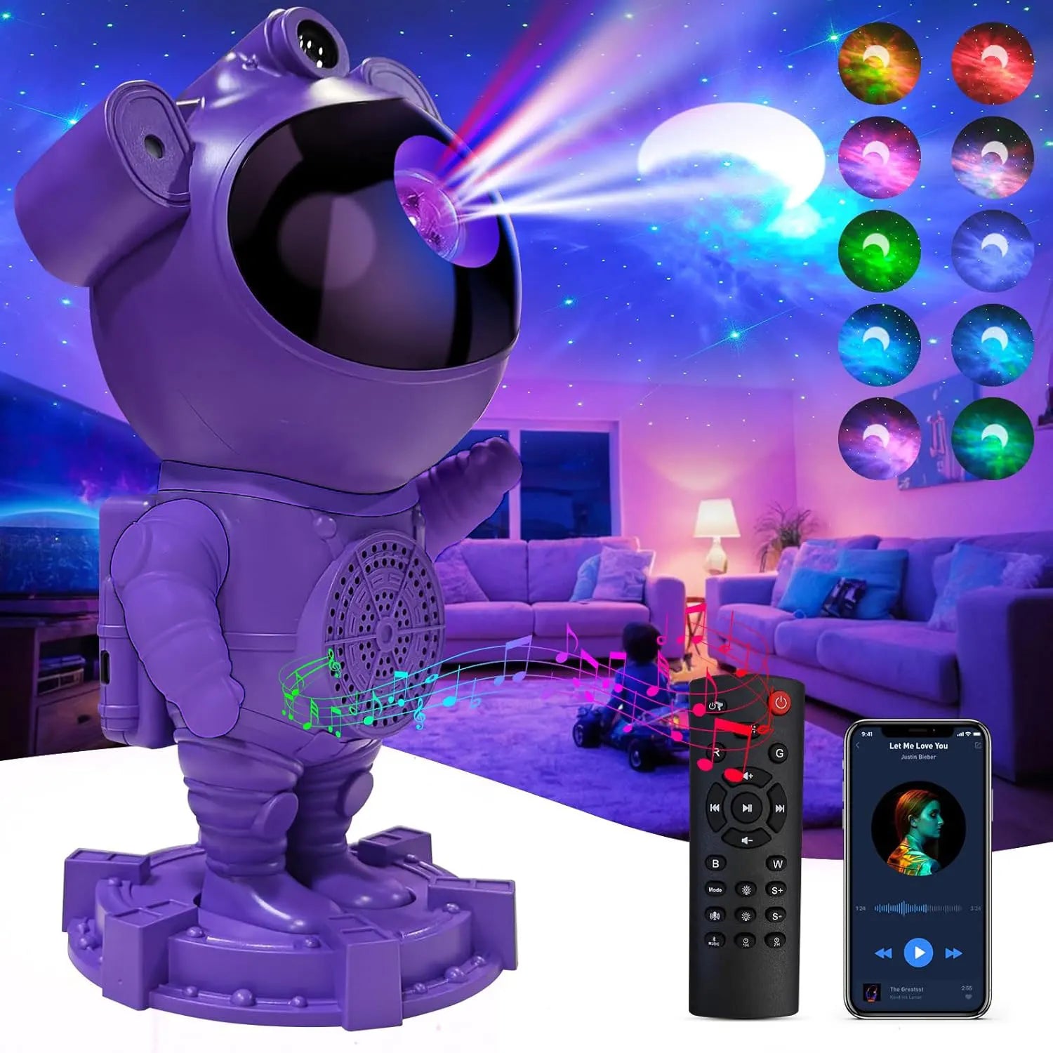 Astronaut Galaxy Projector Lamp - Star Projector Light, Bluetooth Moon Galaxy Lights for Bedroom with  remote