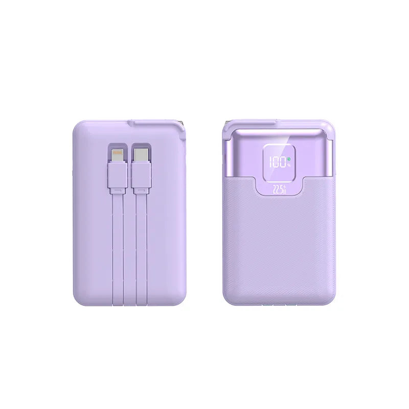 New 20,000 MAh Super Fast Charging Power Bank 2-in-1 with AC Plug, Multi-function with Dual-wire Wall Plug Mobile Power Supply