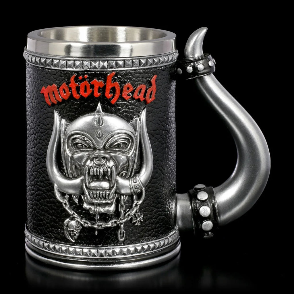 Heavy Metal Horn Beer Mug Gothic Themed Stainless Steel Tankard Large Capacity Coffee Cup For Rock Music Fans Novelty Gift
