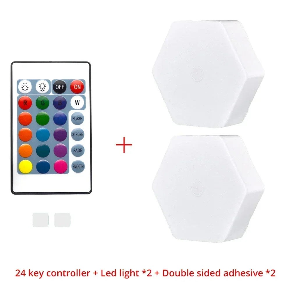 Quantum Hexagon Wall Lamp LED RGB Touch Sensor Honeycomb Light DC 5V Colorful Modular Control Night Decoration For Room Bedroom