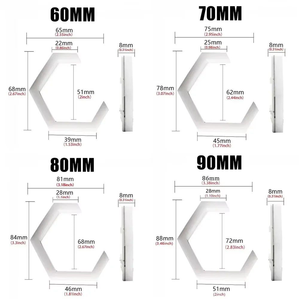 60mm 70mm 80mm 90mm RGB Hexagon LED Angel Eyes with Turn Signal Halo Rings Car Headlights Drl 12-24V for Motorcycle Offroad 4X4