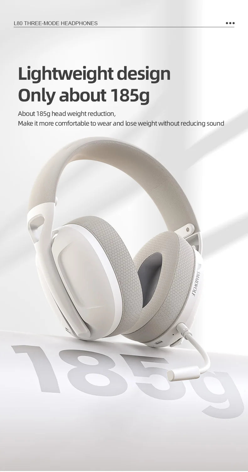 SMAILWOLF L80 Bluetooth wireless wired three-mode gaming headset laptop home lightweight headset with microphone
