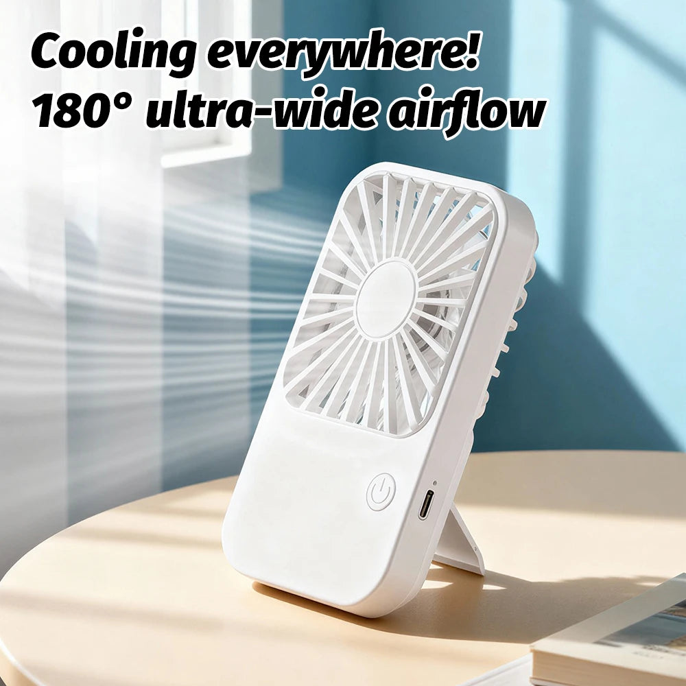 Mini Portable Fan Cute Design 3 Speed Personal Handheld Fan USB Rechargeable Desktop Fan For Indoor Travel