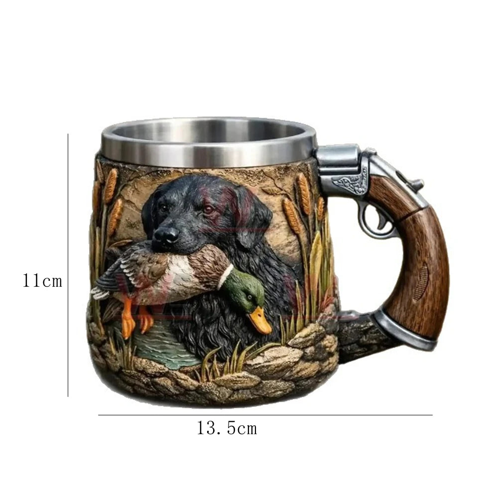 Vintage Dragon Song Pattern Hunting Dog Duck Hunter Mug Desktop Decoration Ornament Father's And Valentine's Day Gift