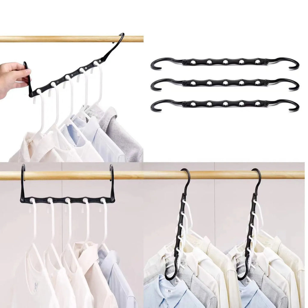 Space Saving Storage Hangers Multifunction Plastic Clothes Racks Rotary Organizer Hangers 5 Hole Magic Closet Wardrobe Organizer
