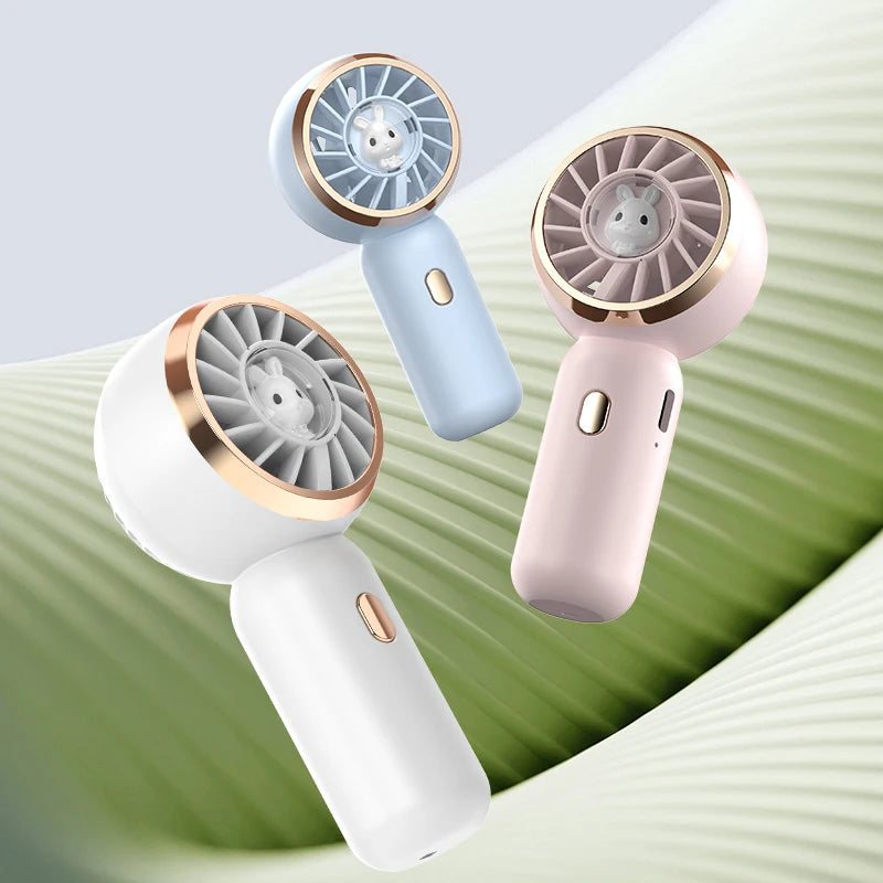 Mini Portable Fan 3 color Cute Handheld Fan Battery Operated Lightweight Small Personal Fan with 3 Speeds and USB Rechargeable