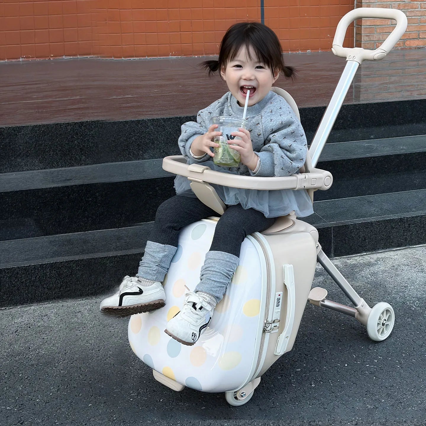 Bunnyfly Children Luggage Case Can Ride and Walk the Baby's Suitcase The Baby Can Take the Suitcase The 20-Inch Folding Stroller