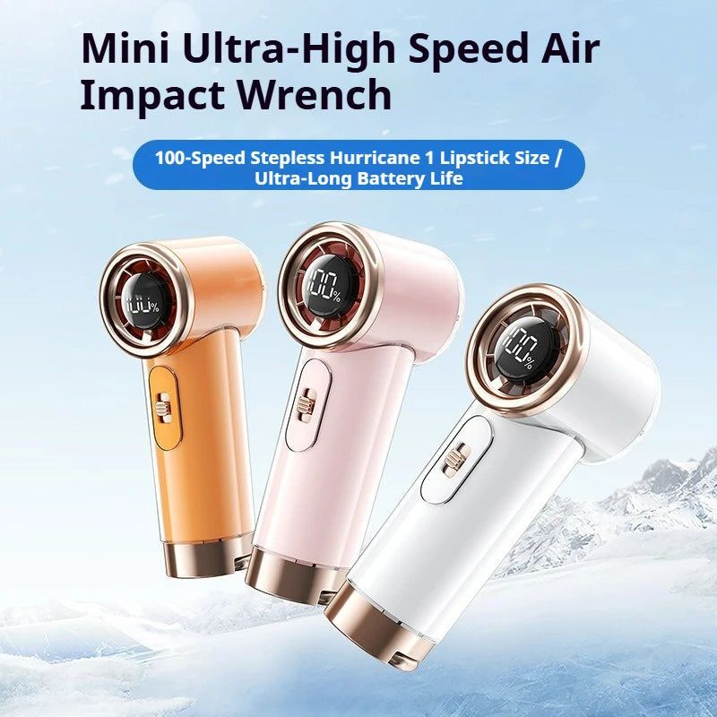 Mini Portable Handheld Fan,100-Speed Stepless Adjustable Pocket Fan with Digital Display,85g Ultra-Light Personal Fan for Travel