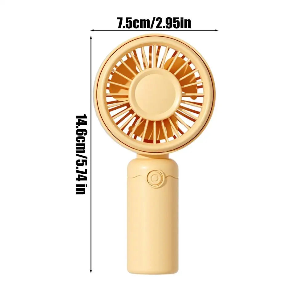 Mini portable fan, handheld small fan, USB charging, 3-speed handheld fan suitable for office, outdoor travel, and camping