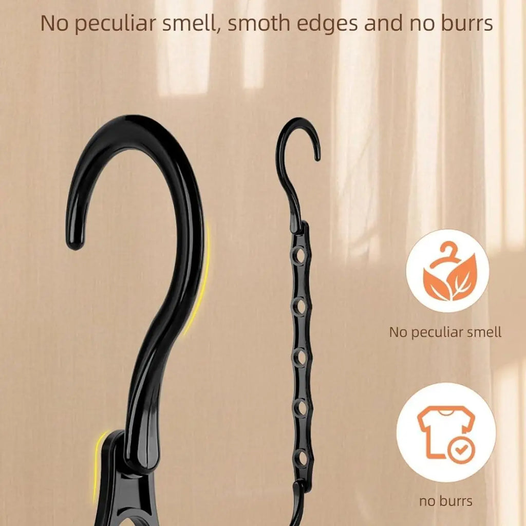 10/5Pcs Black Magic Space Saving Hangers Premium Smart Hanger Hooks Sturdy Cascading Hangers with 5 Holes for Heavy Clothes Clos
