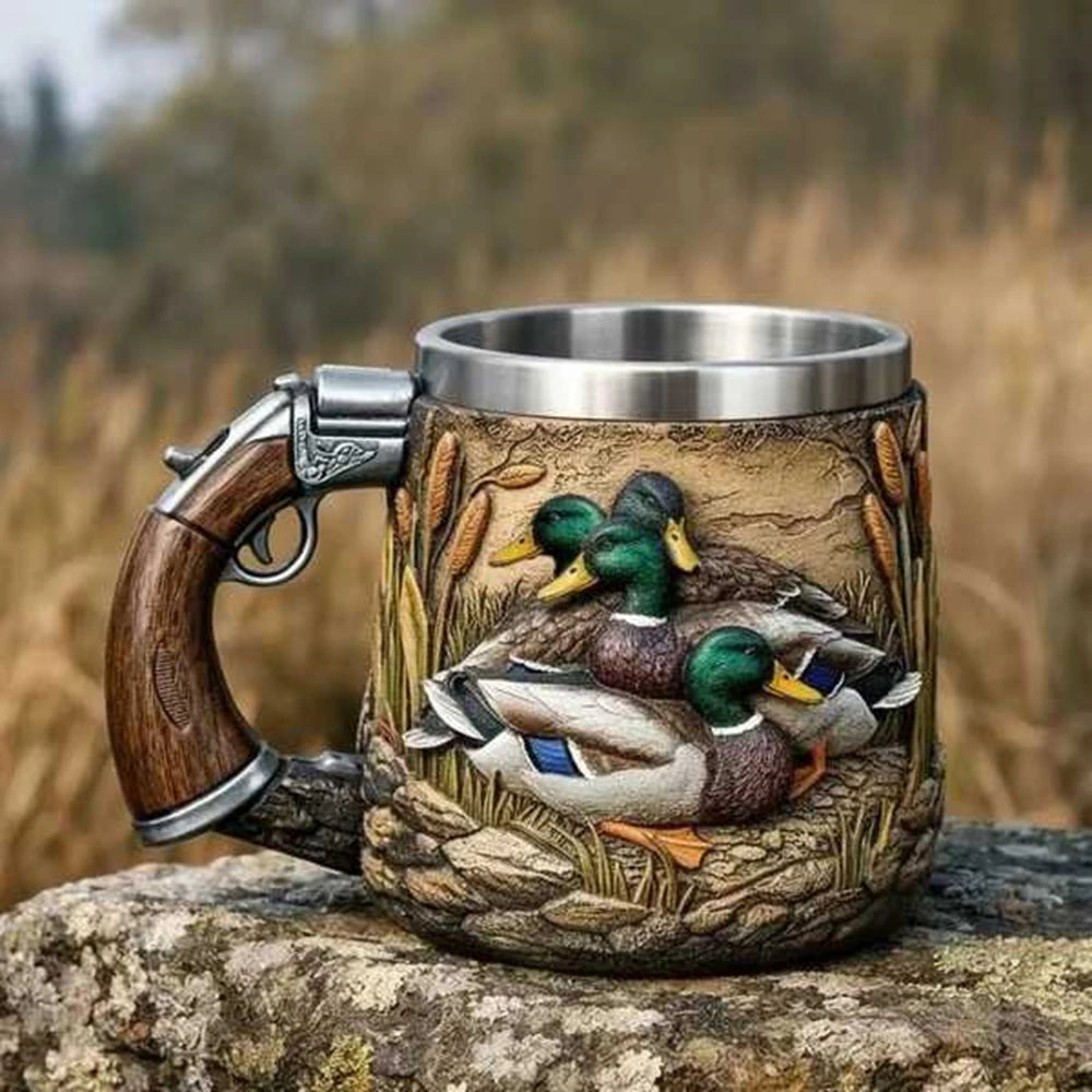 Vintage Dragon Song Pattern Hunting Dog Duck Hunter Mug Desktop Decoration Ornament Father's And Valentine's Day Gift