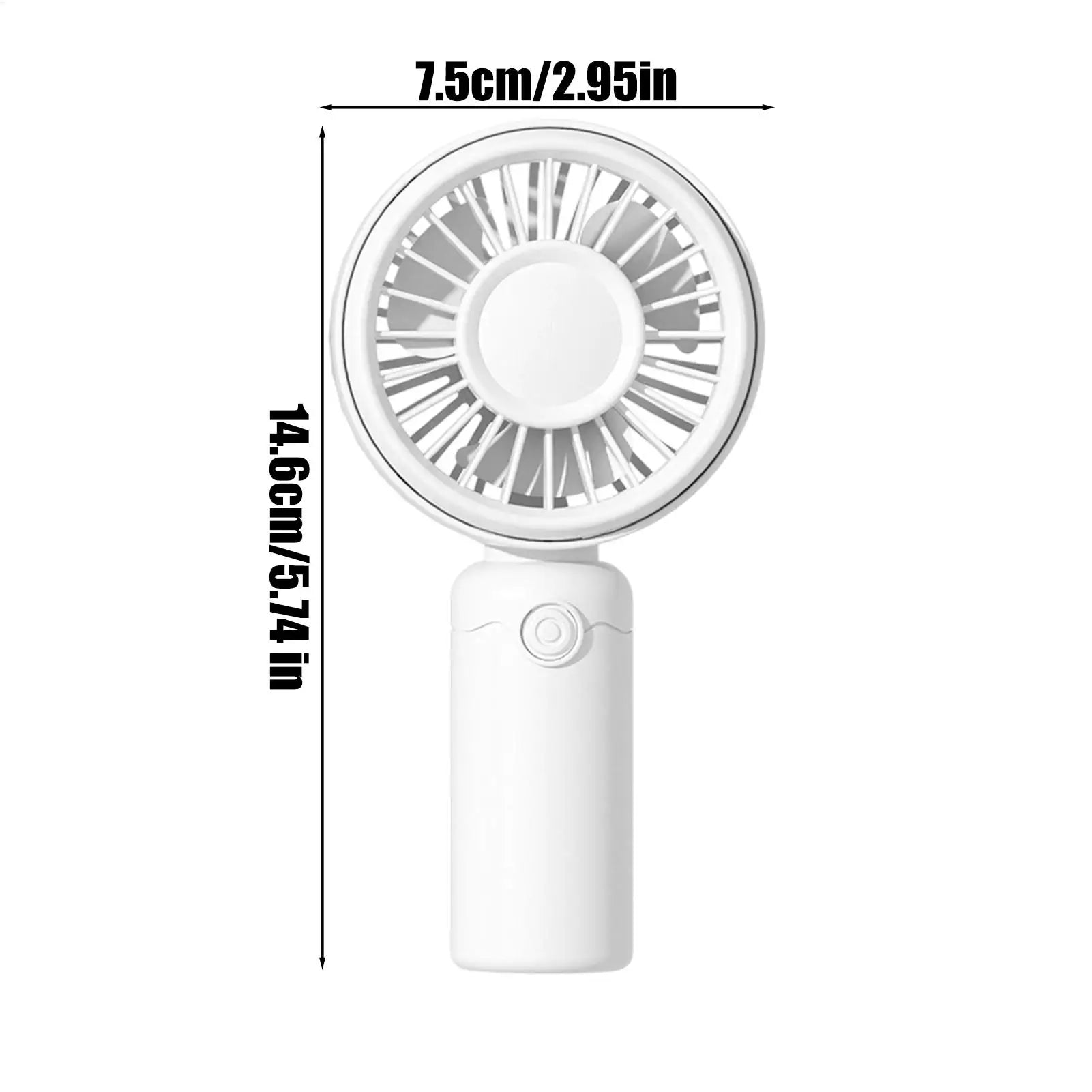 Mini portable fan, handheld small fan, USB charging, 3-speed handheld fan suitable for office, outdoor travel, and camping
