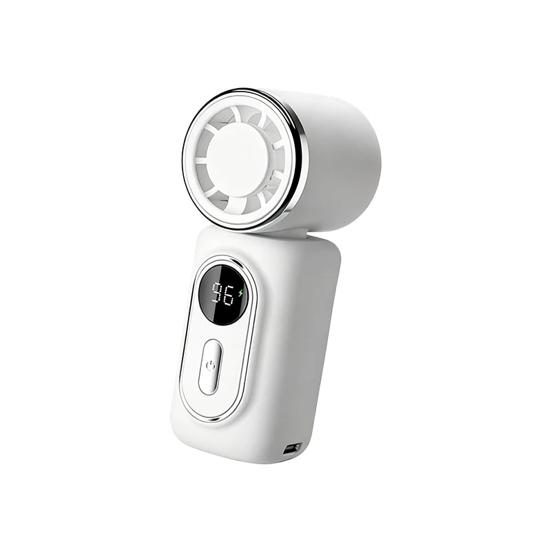 Portable Mini Fan Handheld Small Fan 5 Speed 3000mAh USB Rechargeable LED Display 180° Rotatable Clip Cooling Turbo Fans