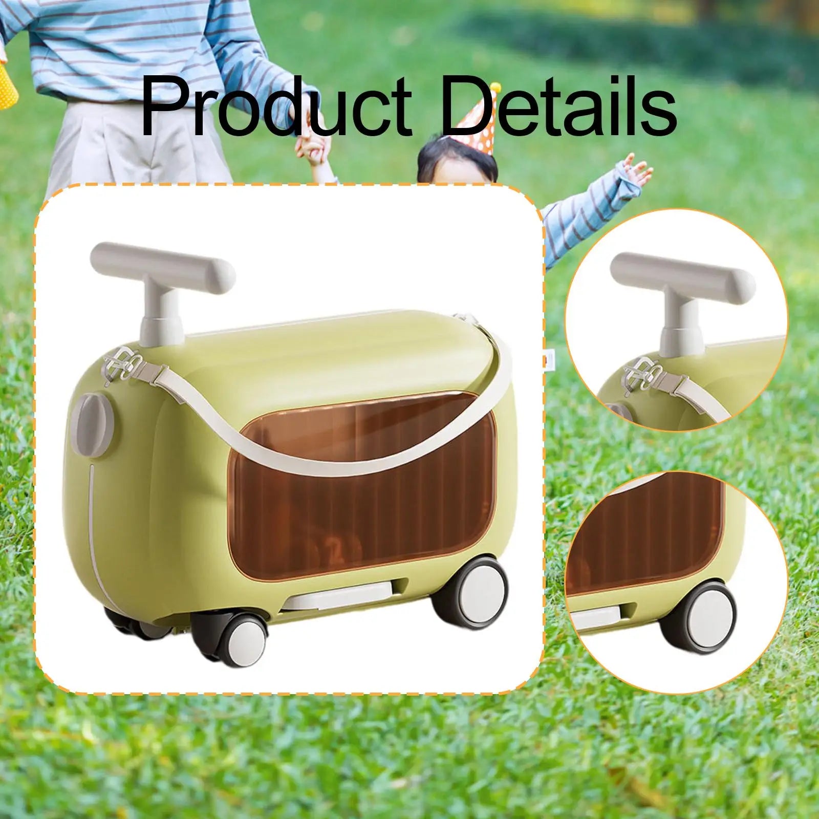 Ride on Suitcase, Luggage Case with Wheels Rideable Carry on Storage Carry on Luggage Children's Suitcase, for Aged 2-6 Years