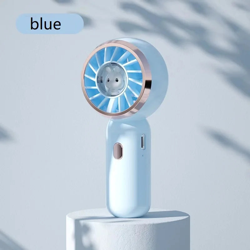 Mini Portable Fan 3 color Cute Handheld Fan Battery Operated Lightweight Small Personal Fan with 3 Speeds and USB Rechargeable