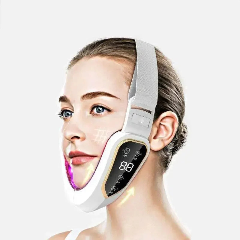 LED Photon Therapy Facial Slimming Vibration Massager Facial Lifting Device Facial Double Chin V Face Vibration Massager