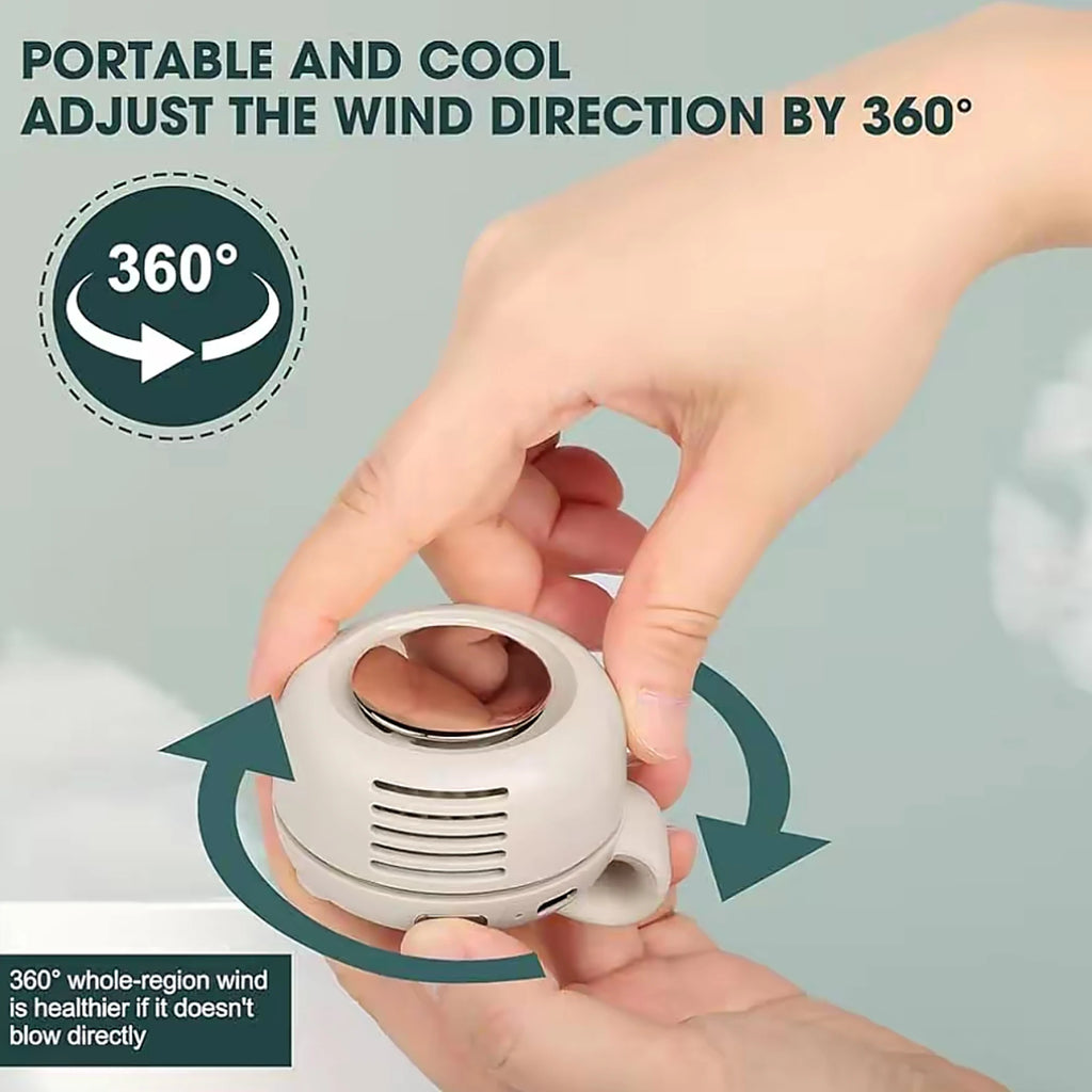 Mini Portable Fan 360° Rotating, 3 Speeds Strong Wind Quiet Rechargeable Handheld Fan, Small Size Big Airflow Long Battery Life