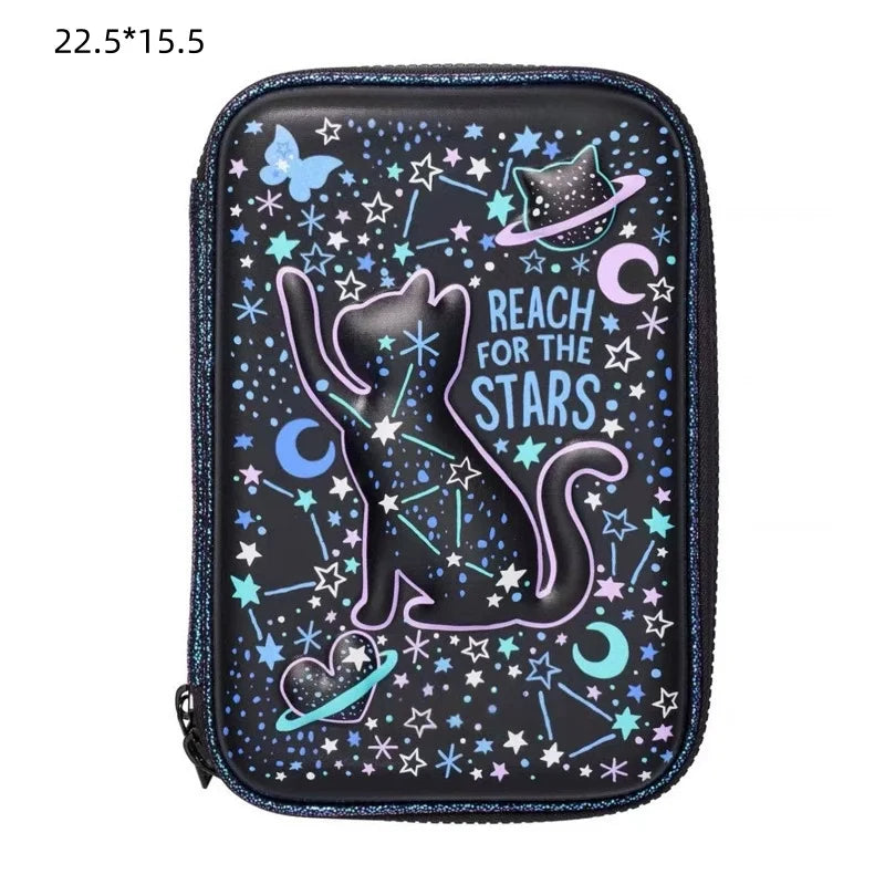 Schoolbag Primary and middle school students big eye cat gradual change cat schoolbag girl backpack trolley schoolbag backpack