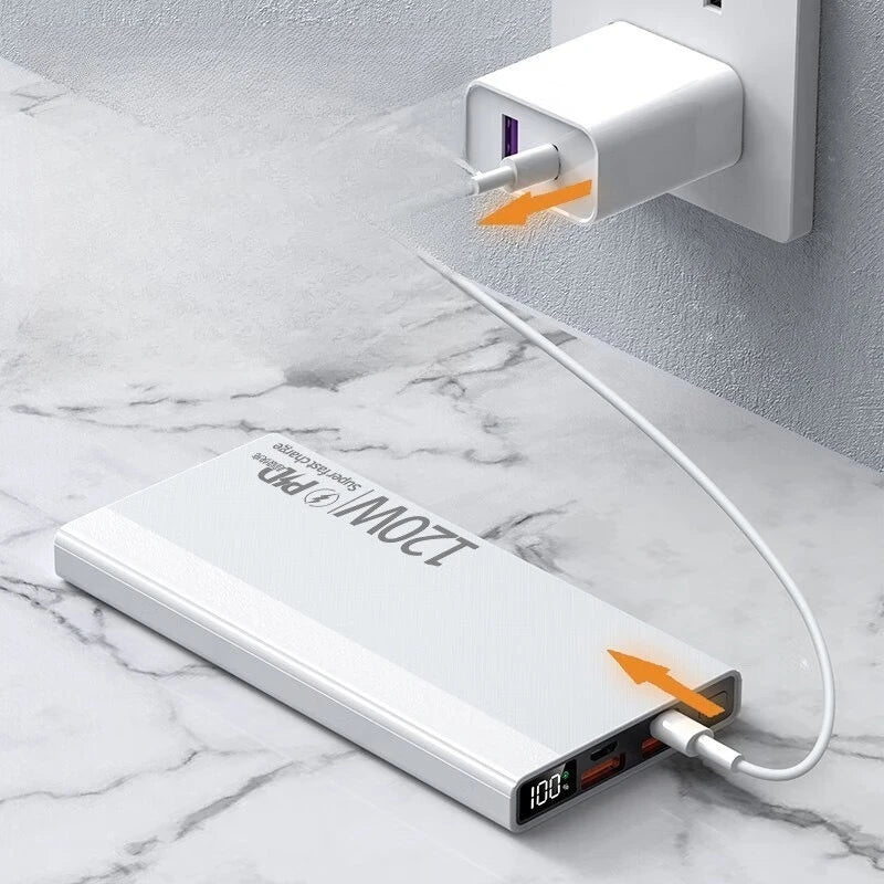 20W Super Fast Charging 500000mAh Power Bank  Large Capacity PD Digital Display Portable External Battery 20000mAh 57000mAh