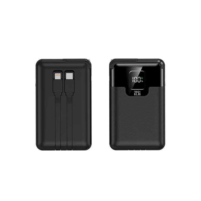 New 20,000 MAh Super Fast Charging Power Bank 2-in-1 with AC Plug, Multi-function with Dual-wire Wall Plug Mobile Power Supply