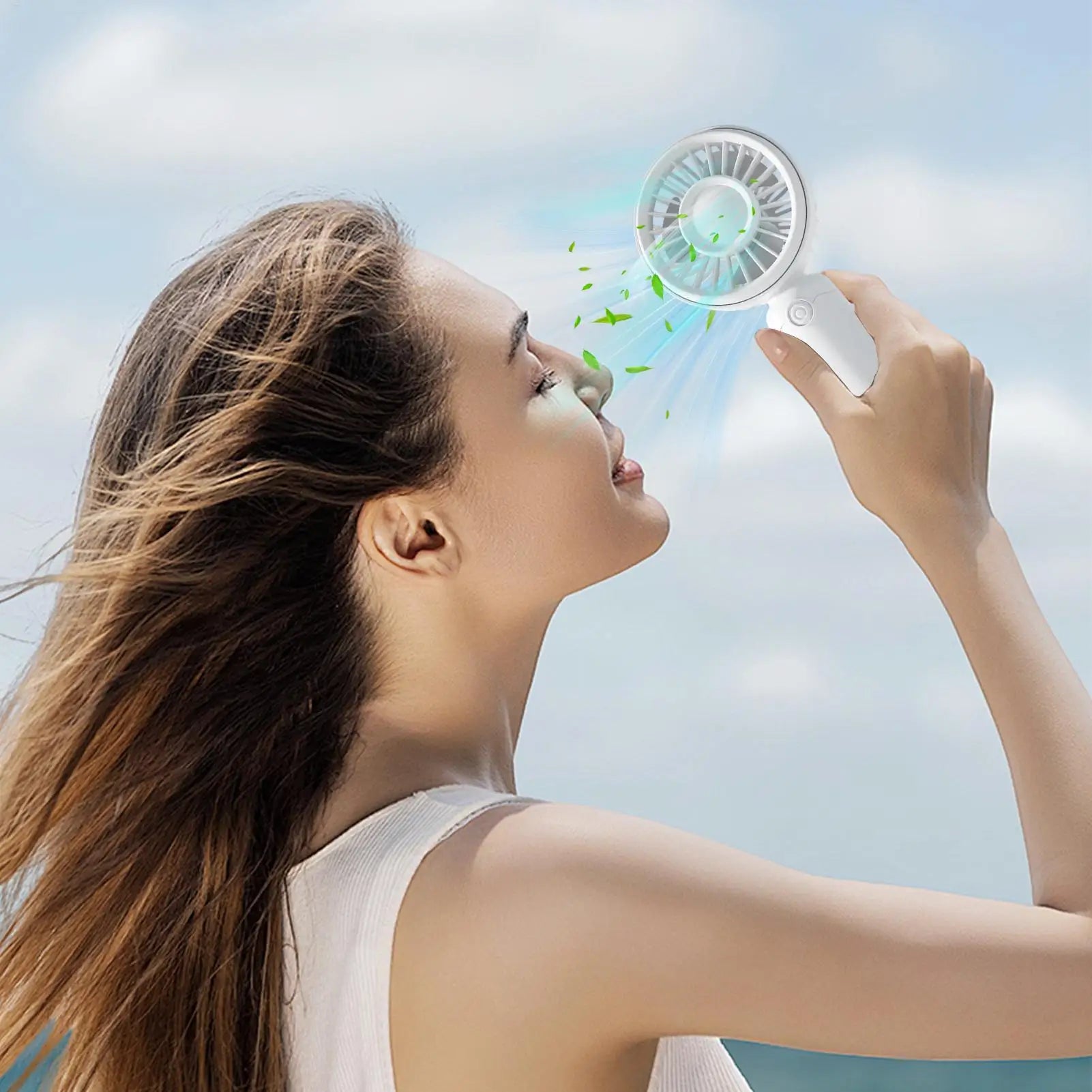Mini portable fan, handheld small fan, USB charging, 3-speed handheld fan suitable for office, outdoor travel, and camping