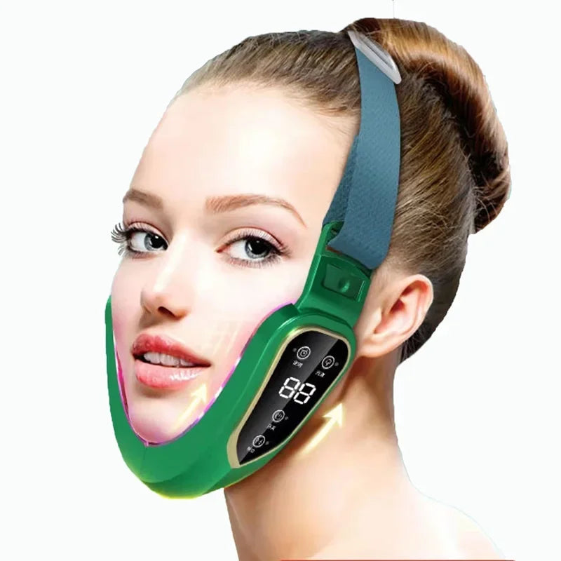 LED Photon Therapy Facial Slimming Vibration Massager Facial Lifting Device Facial Double Chin V Face Vibration Massager