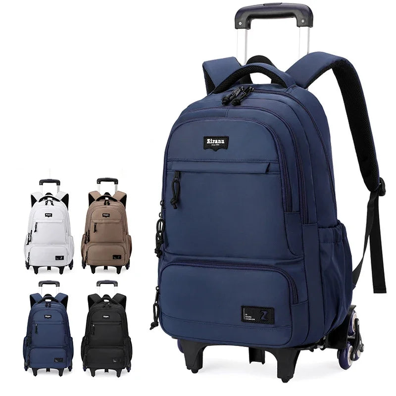 Children School bag with Wheels Students Backpacks For Boy Kids Trolley Bag Schoolbag Rolling Wheeled Backpack Travel Book Bag