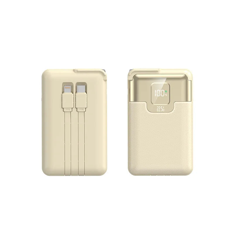 New 20,000 MAh Super Fast Charging Power Bank 2-in-1 with AC Plug, Multi-function with Dual-wire Wall Plug Mobile Power Supply