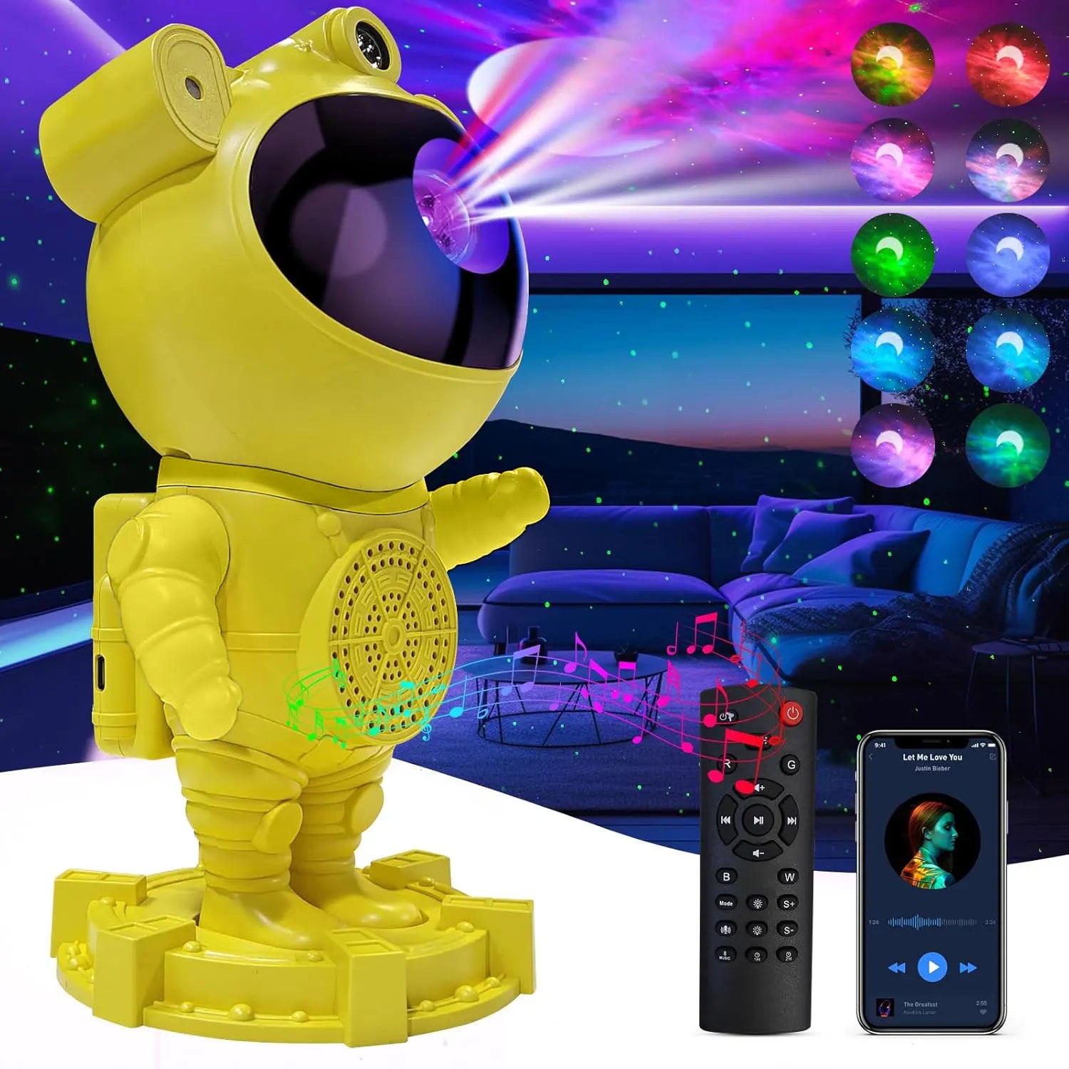 Astronaut Galaxy Projector Lamp - Star Projector Light, Bluetooth Moon Galaxy Lights for Bedroom with  remote