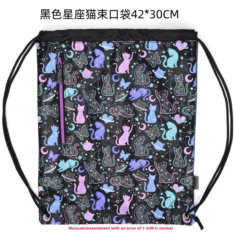 Schoolbag Primary and middle school students big eye cat gradual change cat schoolbag girl backpack trolley schoolbag backpack