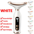 Portable 7 Colors LED Light Therapy Face Neck Massager 3 Gears Adjustable Gentle Vibration Anti Wrinkle Skin Tightening Lifting