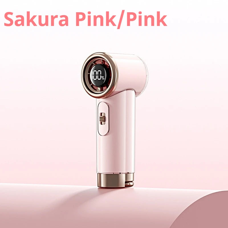 Mini Portable Handheld Fan,100-Speed Stepless Adjustable Pocket Fan with Digital Display,85g Ultra-Light Personal Fan for Travel