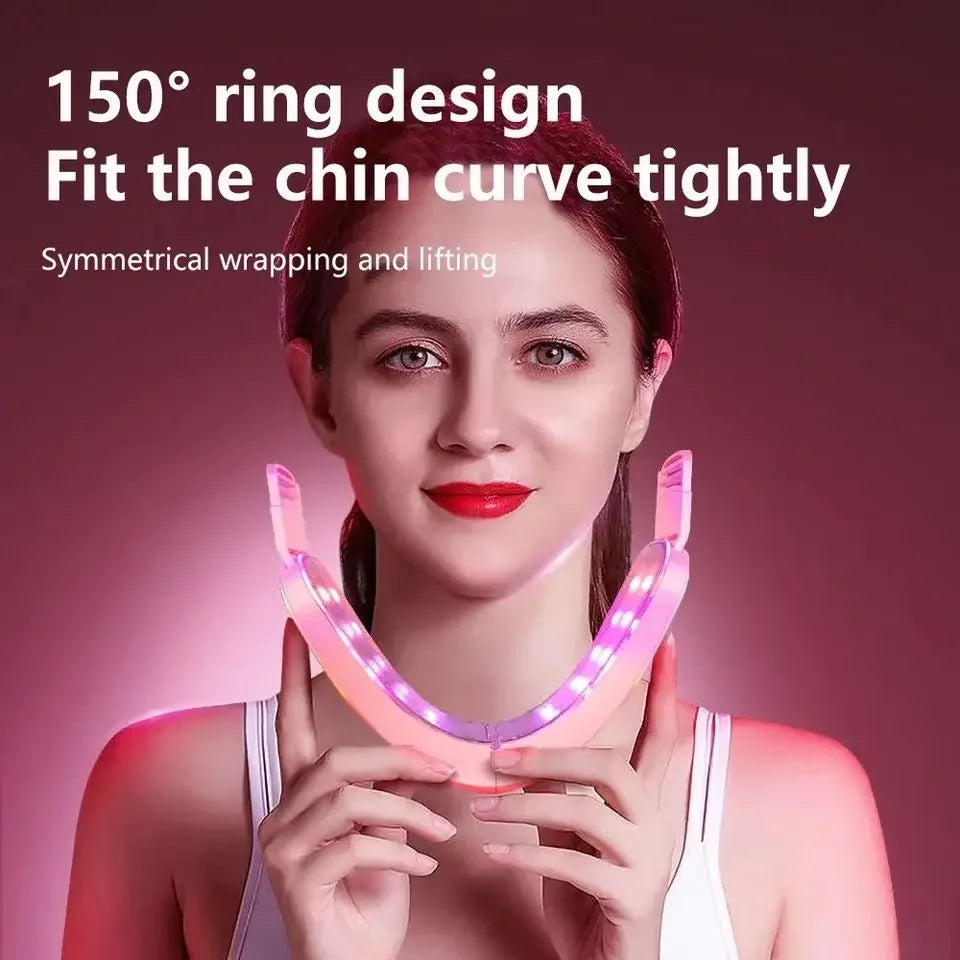 LED Photon Therapy Facial Slimming Vibration Massager Facial Lifting Device Facial Double Chin V Face Vibration Massager