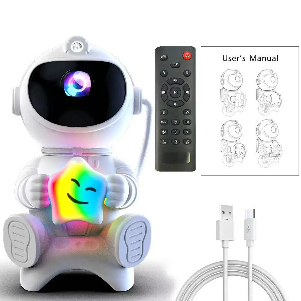 Astronaut LED Night Light Galaxy Star Projector Bluetooth Speaker Remote Control Timer 360° Adjustable Angle for Bedroom Decor