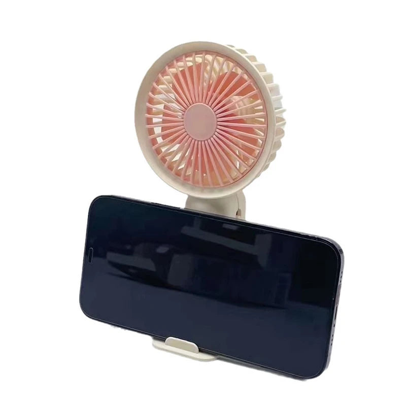 Mini Handheld Fan USB Rechargeable Portable Desktop Fan with Base Quiet Operation for Office Student Dorm Travel