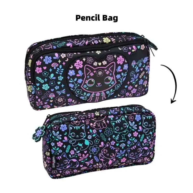 Schoolbag Primary and middle school students big eye cat gradual change cat schoolbag girl backpack trolley schoolbag backpack
