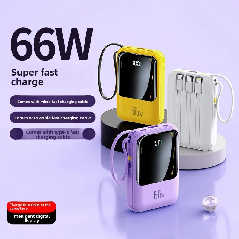20000mAh High-capacity Power Bank with PD20W Super Fast Charging, Mini Size, and Built-in Cable,Suitable for Most Electronic
