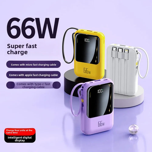 20000mAh High-capacity Power Bank with PD20W Super Fast Charging, Mini Size, and Built-in Cable,Suitable for Most Electronic
