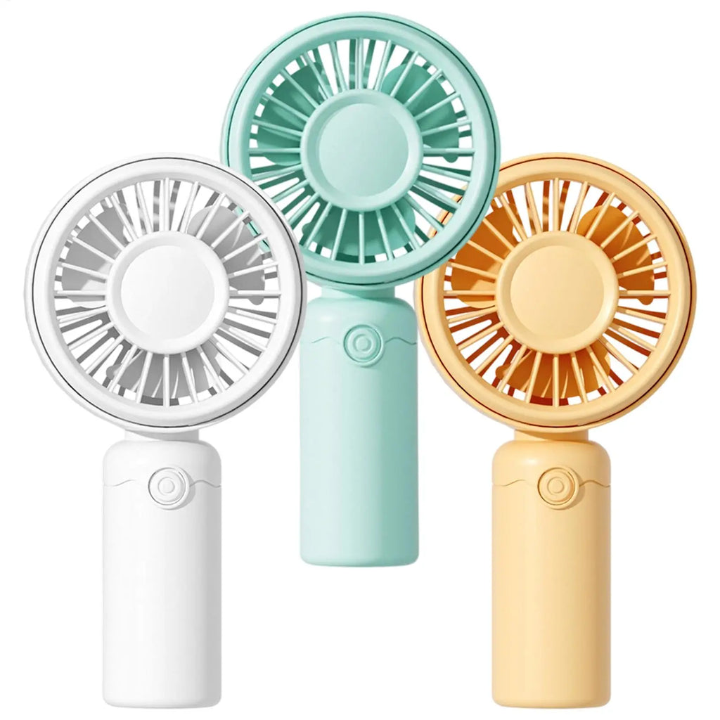 Mini portable fan, handheld small fan, USB charging, 3-speed handheld fan suitable for office, outdoor travel, and camping