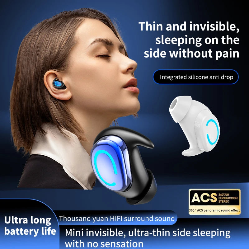 TWS Bluetooth Earphones Single In Ear Wireless Invisible Earbuds In Ear Sport With Mic Handsfree Headset Headphones For Phone