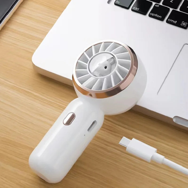 Mini Portable Fan 3 color Cute Handheld Fan Battery Operated Lightweight Small Personal Fan with 3 Speeds and USB Rechargeable