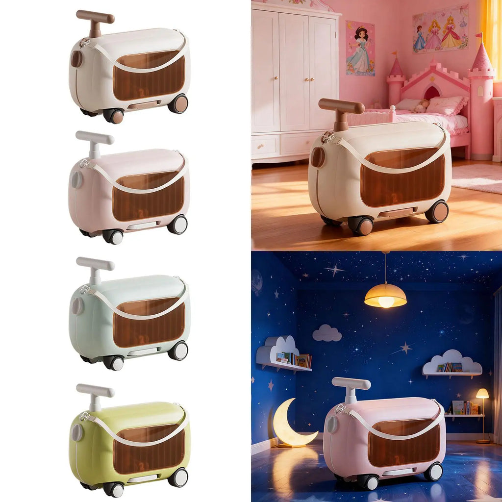 Ride on Suitcase, Luggage Case with Wheels Rideable Carry on Storage Carry on Luggage Children's Suitcase, for Aged 2-6 Years