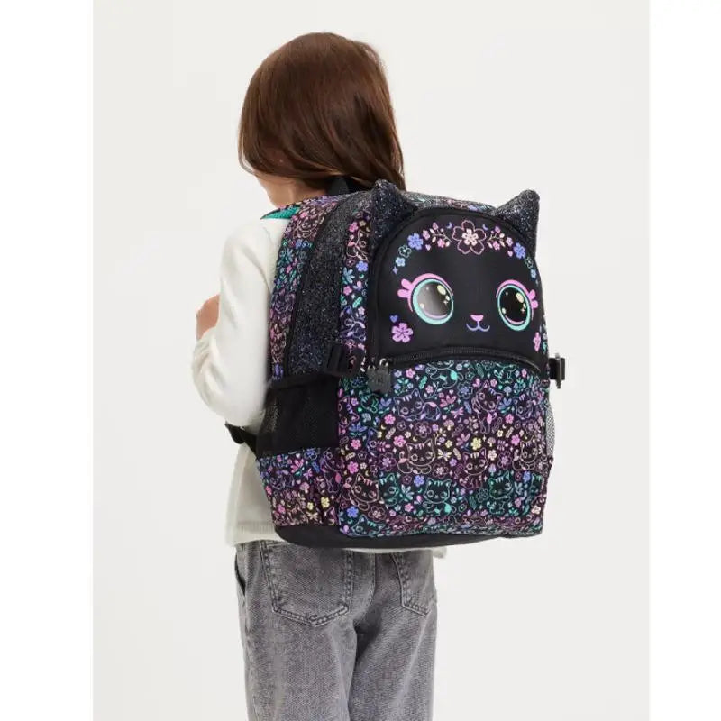 Schoolbag Primary and middle school students big eye cat gradual change cat schoolbag girl backpack trolley schoolbag backpack