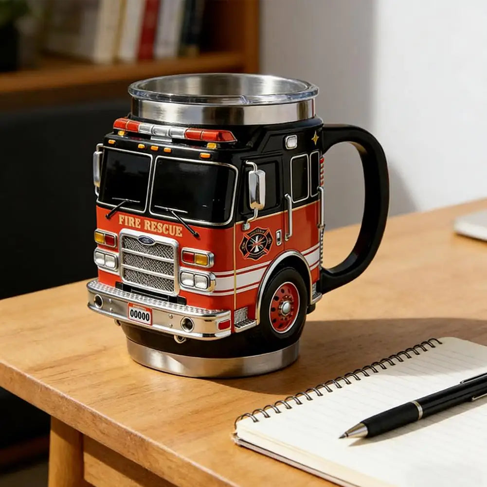 Creative Fire Rescue Mugs Firefighting Coffee Mugs Creative Design Truck Coffee Mug Firefighting Coffee Mugs Tea Cups