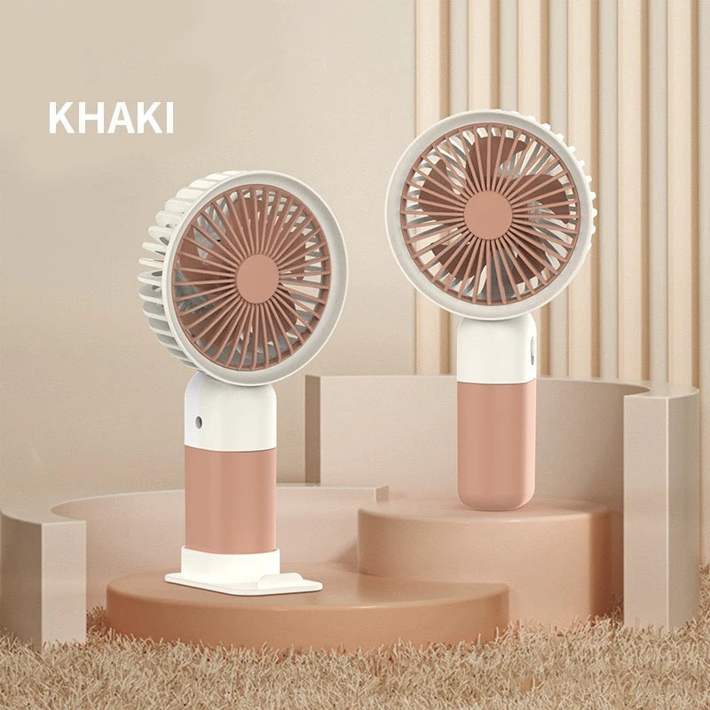 Mini Handheld Fan USB Rechargeable Portable Desktop Fan with Base Quiet Operation for Office Student Dorm Travel