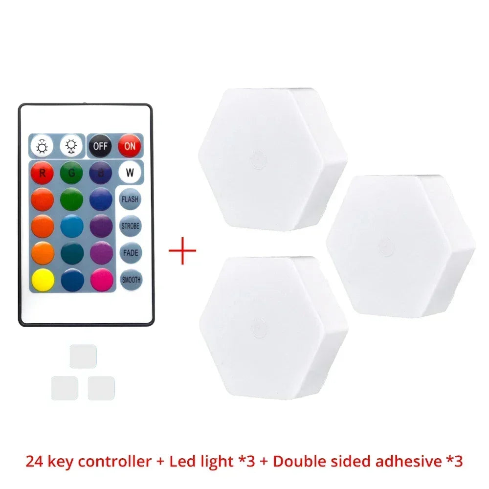 Quantum Hexagon Wall Lamp LED RGB Touch Sensor Honeycomb Light DC 5V Colorful Modular Control Night Decoration For Room Bedroom
