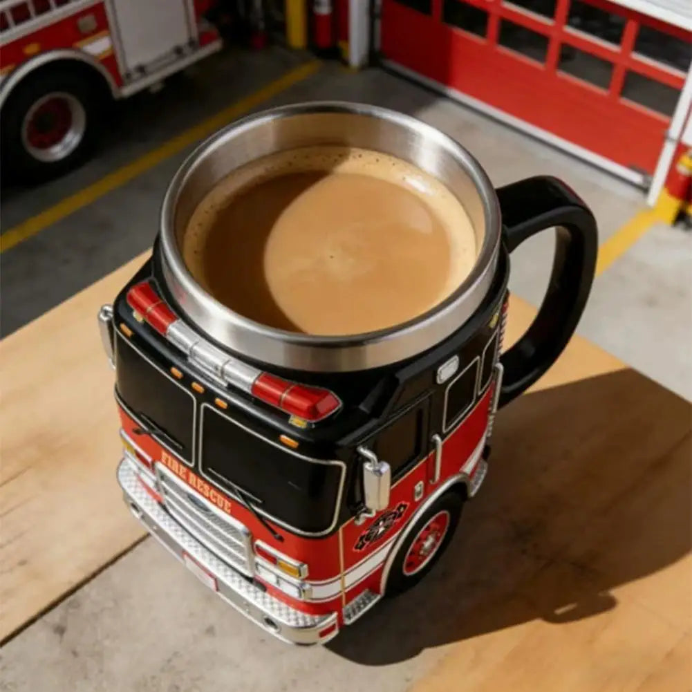 Creative Fire Rescue Mugs Firefighting Coffee Mugs Creative Design Truck Coffee Mug Firefighting Coffee Mugs Tea Cups